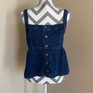 NEW - American Eagle Outfitters Dark Blue Denim Crop Top - Size: XL